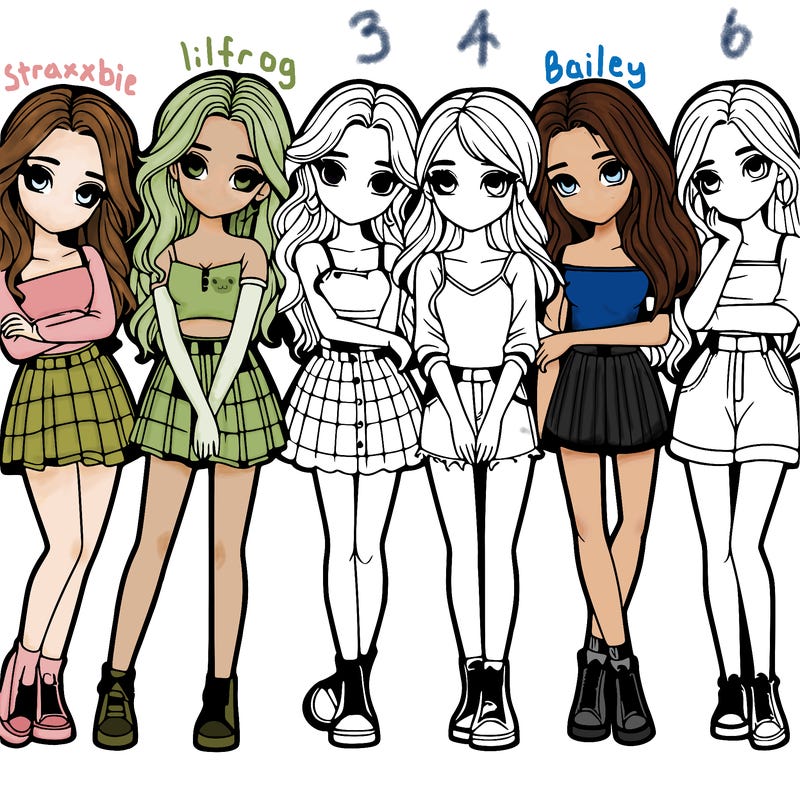 a group of girls realistic