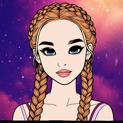 realistic girl with braids