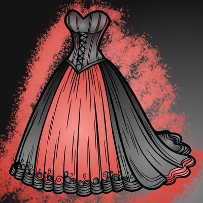 wedding dress-corset and a long and flowy skirt