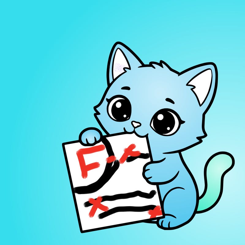 a small cat with a blank sheet of paper in its hand. the cat is sooooooo cute!