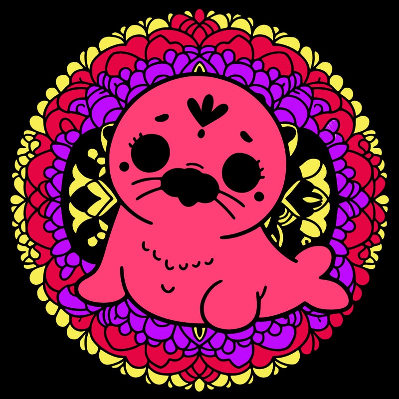 a cute baby seal mandala
