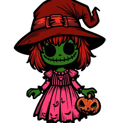 halloween scary girl in costume