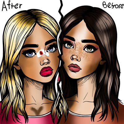 realistic girl split