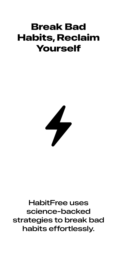 HabitFree: Quit Now - HabitFree app welcome screen with science-backed habit breaking text