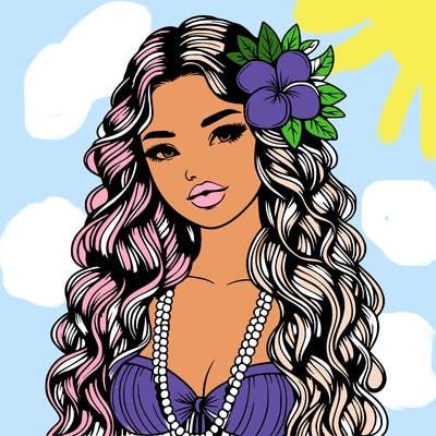 realistic beautiful hawaiian woman,long dress,haku lei, lips