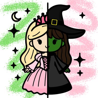 split princess and witch