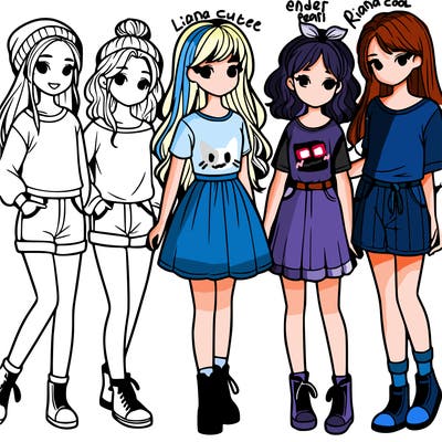 a group of five girls