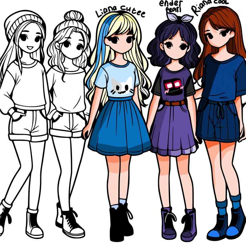 a group of five girls