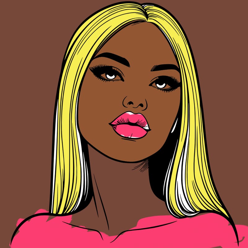 realistic woman with full lips