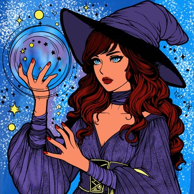 realistic women sorcerer using magic
