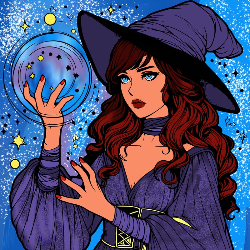 realistic women sorcerer using magic