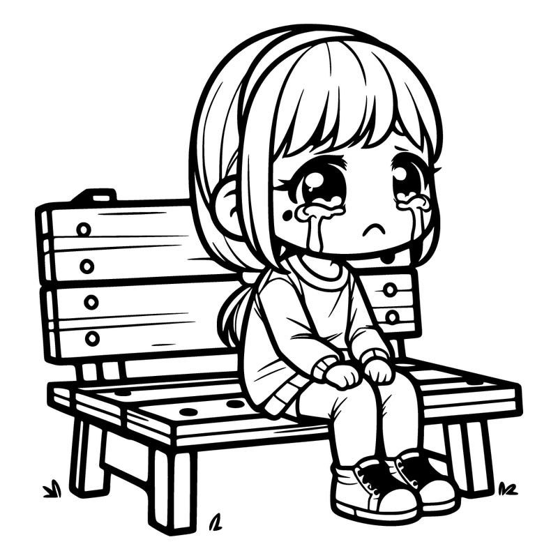sad girl crying : sad girl sitting oh na bench