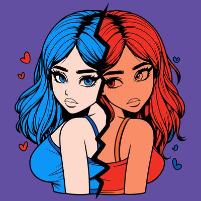 realistic girl split