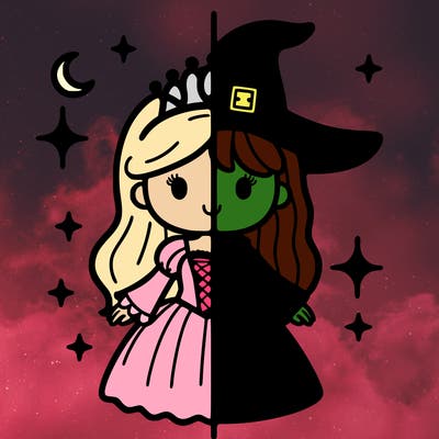 split princess and witch