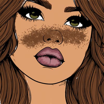 really realistic girl with lips