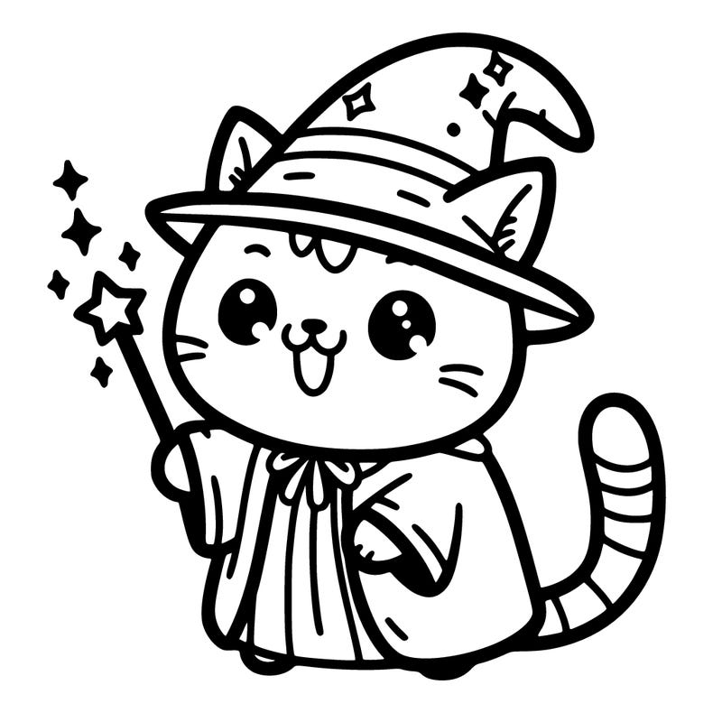 cute cat wizard