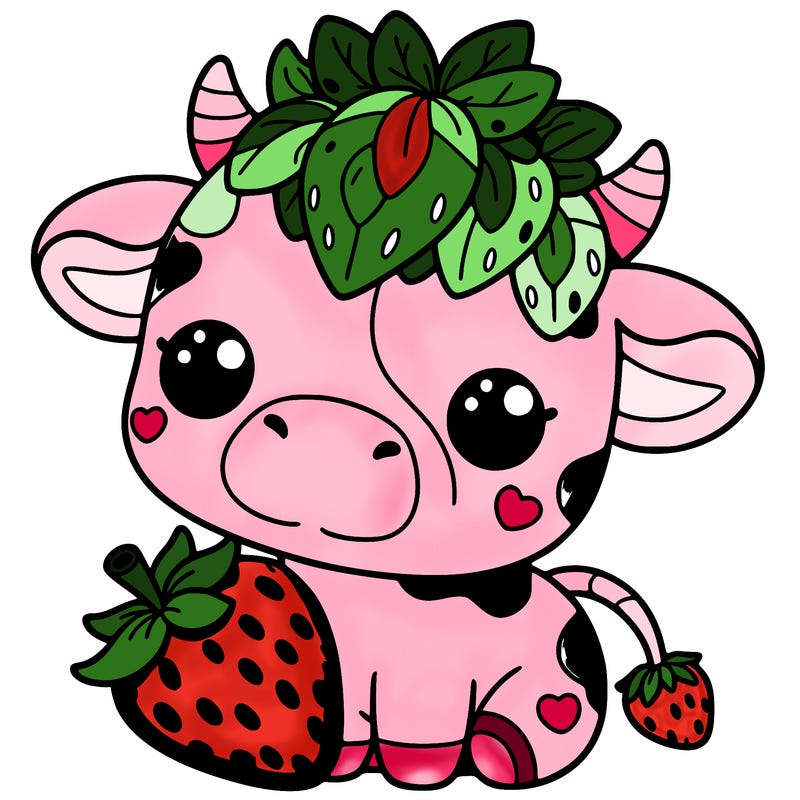 cute strawberry cow