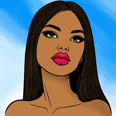realistic woman with full lips