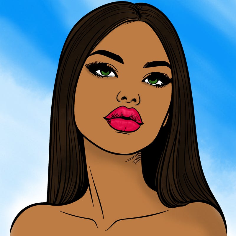 realistic woman with full lips