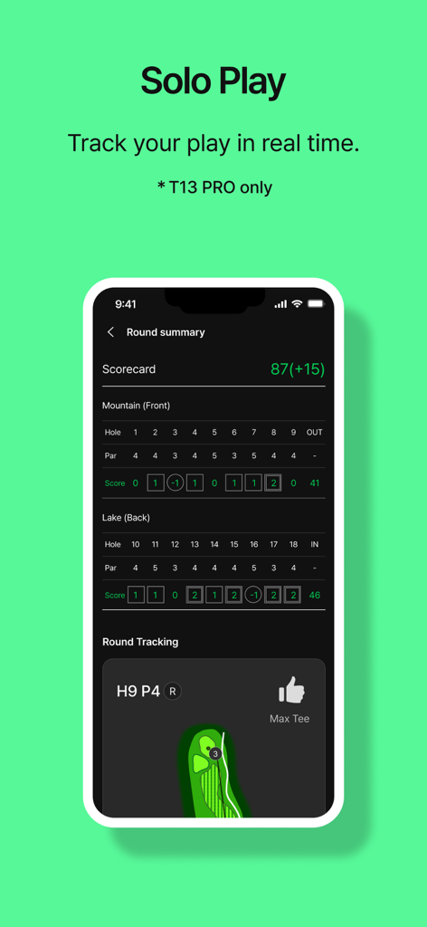 VOICE CADDIE Golf - Eine detaillierte Scorekarte und eine Rundenübersicht im Voice Caddie Golf App