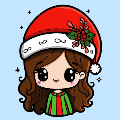 christmas hat girl