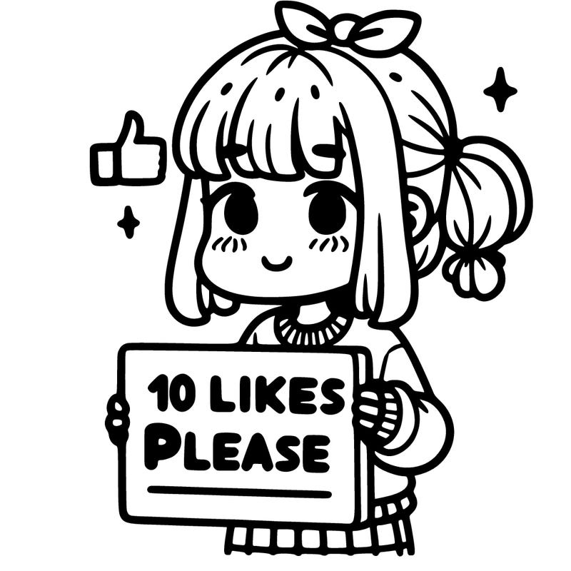girl holding a sign saying 10 likes please