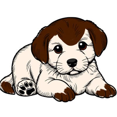 a cute realistic puppy