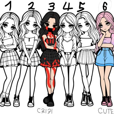 a group of girls realistic