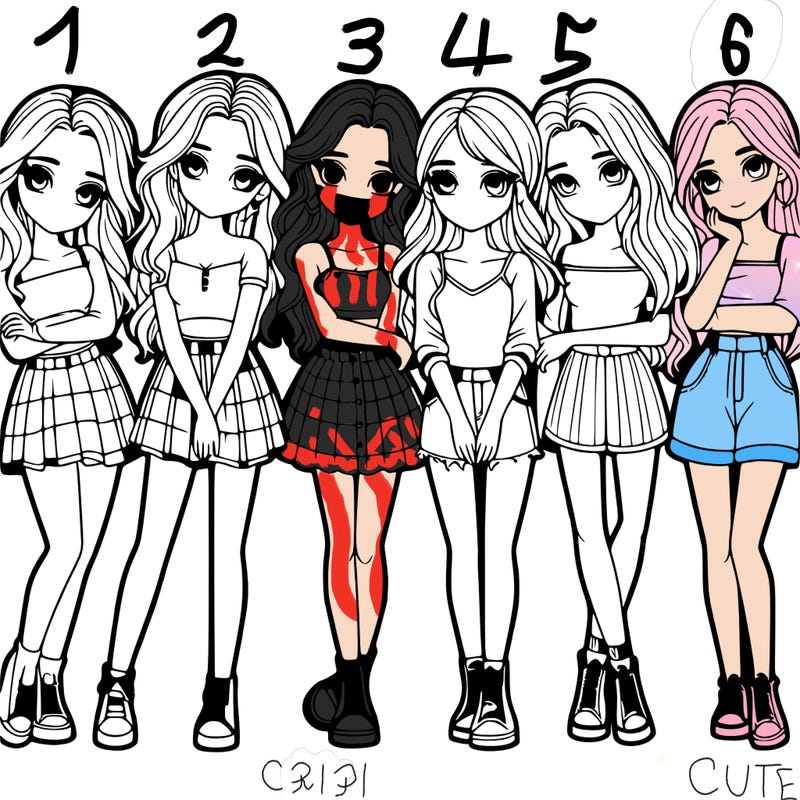 a group of girls realistic