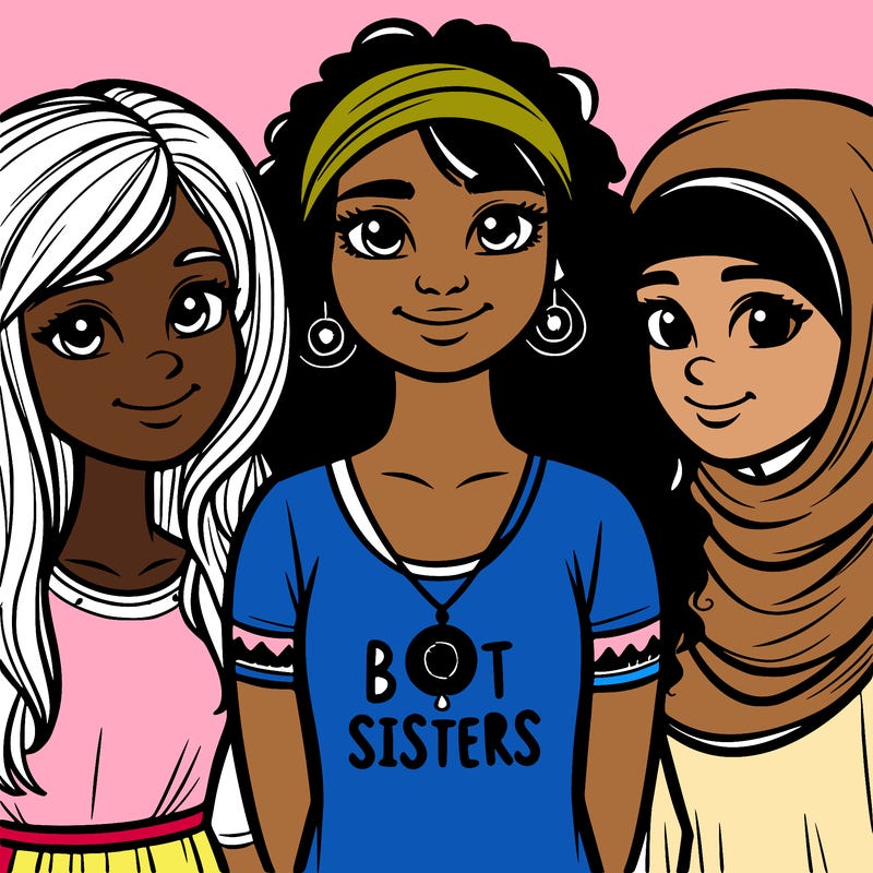 three sisters with a best sisters necklace