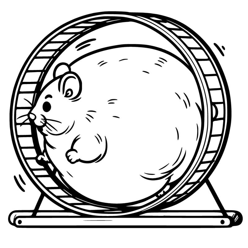 fat hamster running on hamster wheel
