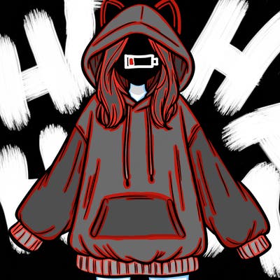 girl in oversized hoodie