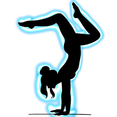 a woman doing a handstand