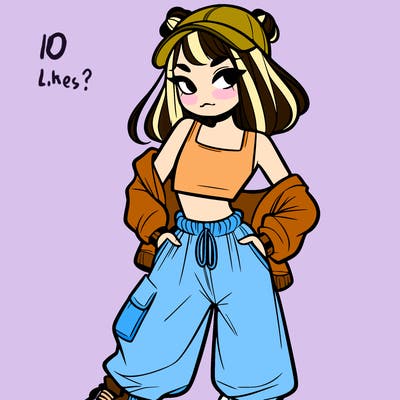 girl in crop top and baggy pants