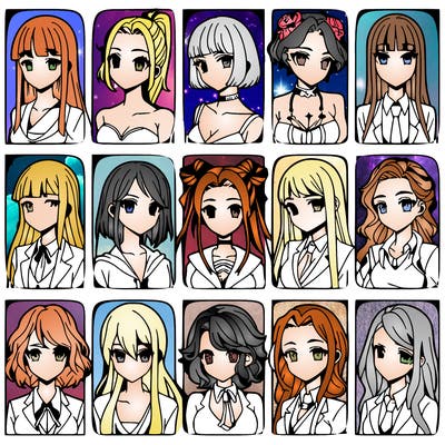 girls that look diffrent anime