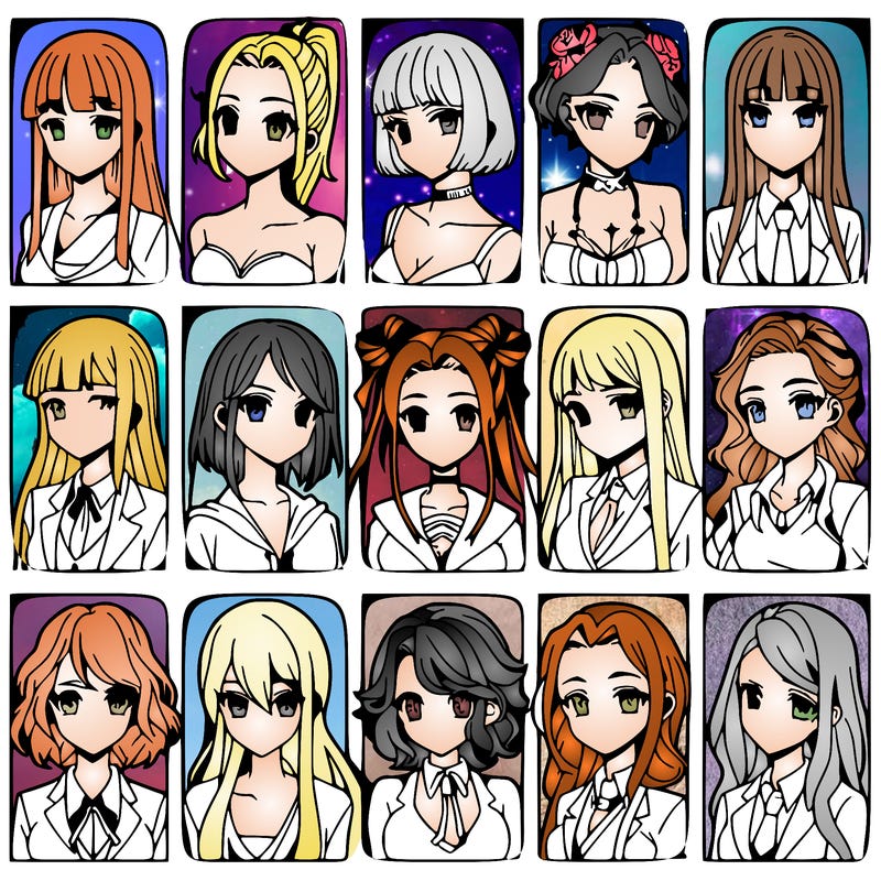 girls that look diffrent anime