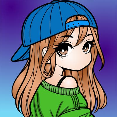 girl with a backward hat on