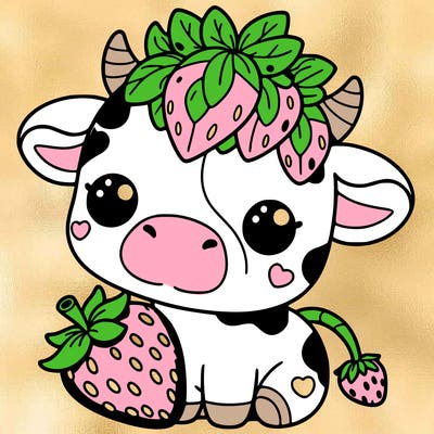 cute strawberry cow