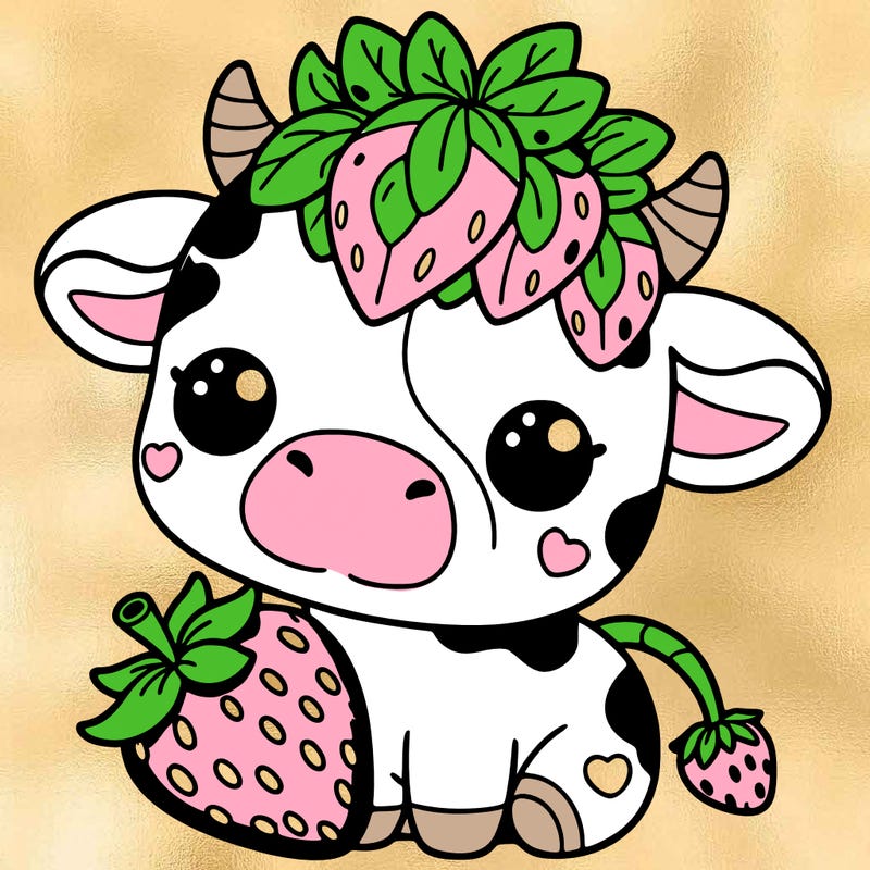 cute strawberry cow