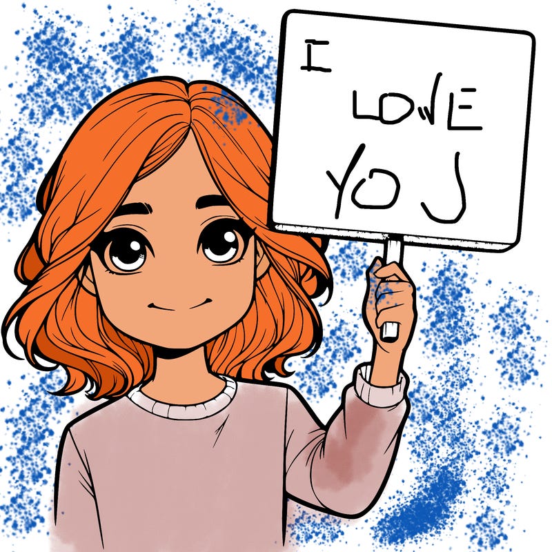 realistic girl holding up a sign