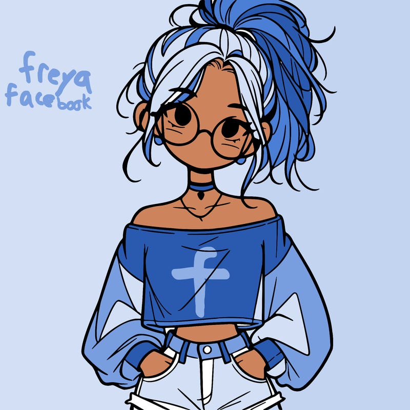 girl with a messy ponytail glasses a baggy crop top and jean shorts