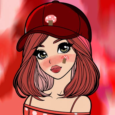 semi realism beautiful girl wearing cap