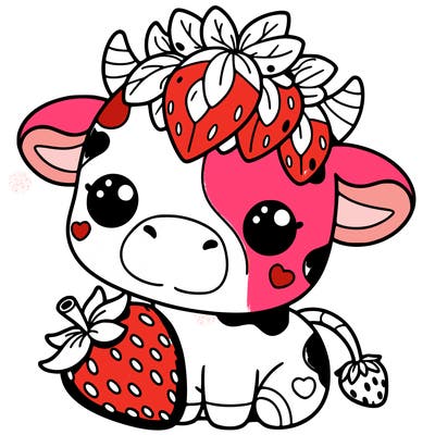 cute strawberry cow