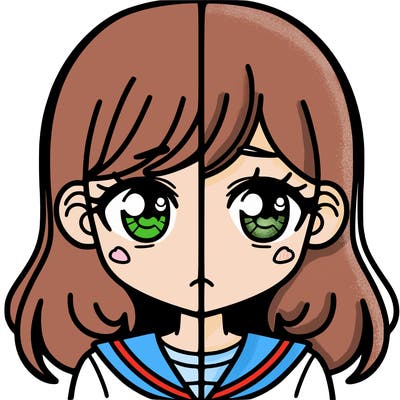 a split of a girl