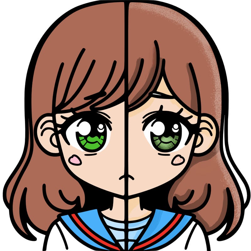 a split of a girl