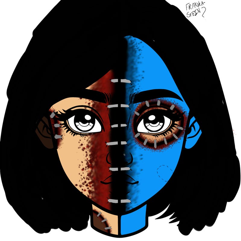 realistic girl split