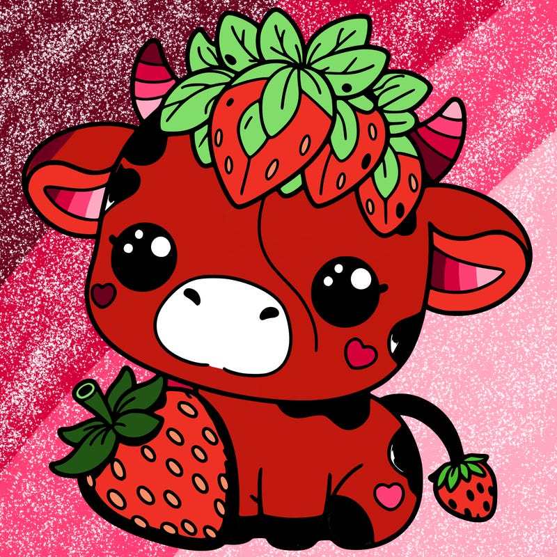 cute strawberry cow