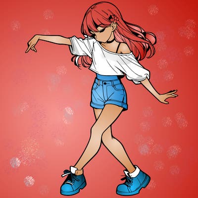 realistic girl danceing