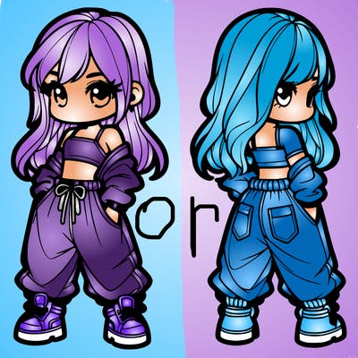 girl in crop top and baggy pants