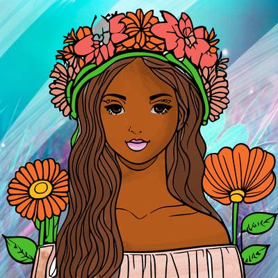 girl with flowers crown